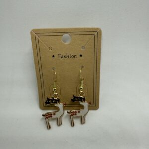 Festive Reindeer Dangle Earrings - Holiday Charm