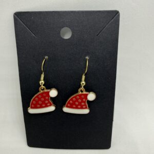 Festive Santa Hat Dangle Earrings