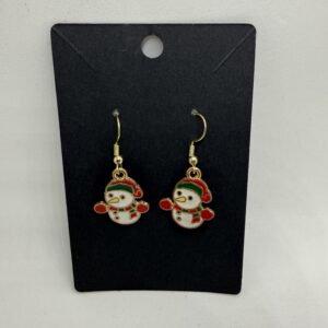 Festive Snowman Dangle Earrings - Holiday Cheer