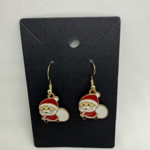 Santa Claus Holiday Dangle Earrings, festive