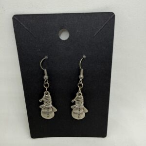 Snowman Holiday Earrings - Silver Tone Earrings