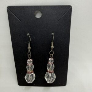 Crystal and Pink Accent Dangle Earrings