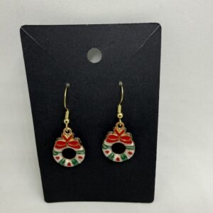 Festive Wreath Earrings - Holiday Cheer