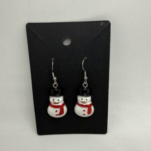 Snowman earrings, Holiday earrings, Winter jewelry