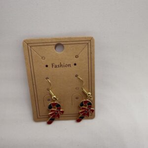 Festive Candy Cane Holiday Earrings