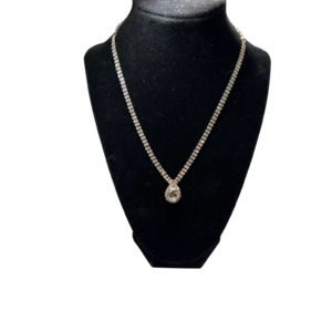 Elegant Rhinestone Teardrop Pendant Necklace