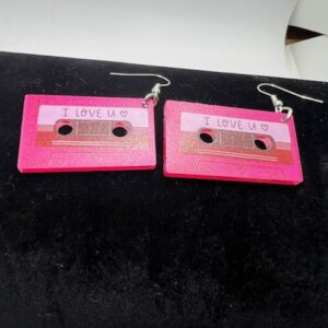 I Love You Cassette Tape Earrings