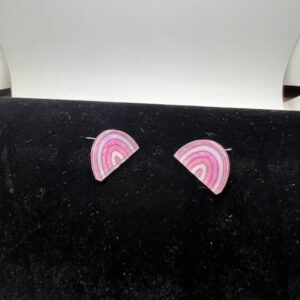 Pink Rainbow Acrylic Stud Earrings - Cute