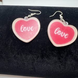 Love Heart Dangle Earrings - Valentine's Day