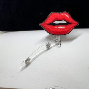 Red Lips Badge Reel, Nurse accessory