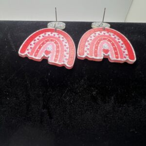 Heart Rainbow Dangle Earrings - Valentine's Day