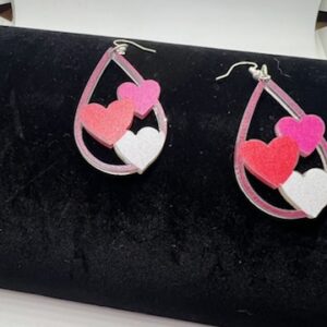 Teardrop Heart Valentine's Day Dangle Earrings