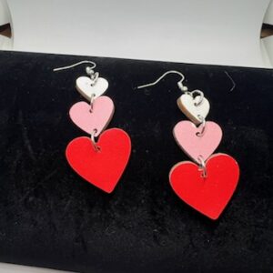 Layered Heart Drop Earrings - Valentine's Day
