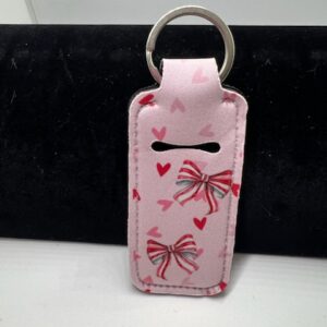Pink Heart and Bow Keychain