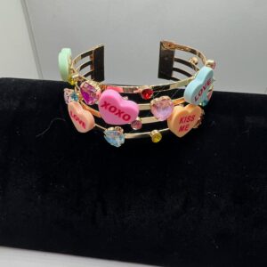 Sweet Talk Heart Charm Bangle Bracelet