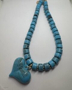Turquoise Heart Bead Necklace - Ocean Dream