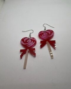 Heart Lollipop Earrings - Sweet Treat Fun