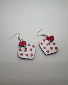 Red Heart Dangle Earrings - Cute Valentine