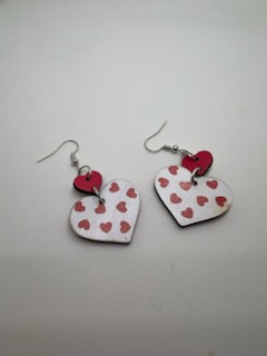 Red Heart Dangle Earrings - Cute Valentine
