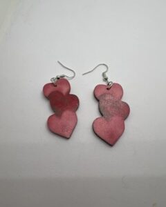 Dangling Pink Heart Earrings - Romantic Jewelry