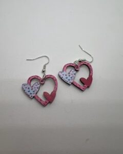 Pink Heart Dangle Earrings - Cute Valentine's Jewelry